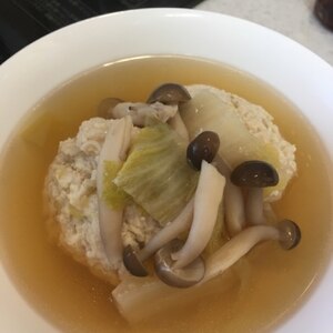 常備調味料で簡単♬白菜ときのこの温か鶏団子スープ♡